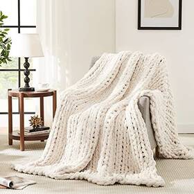 Lagraty 648564117279 Lftagraty Chunky Knit Blanket Throw Soft Chenille Yarn 50x60 Handmade Th