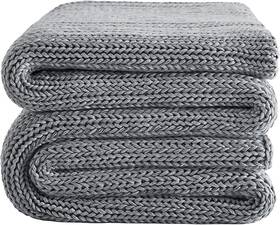 Lagraty 701933158089 Cable Yarn Knit Decorative Blanket No Beads Evenly Weighted Machine Washable