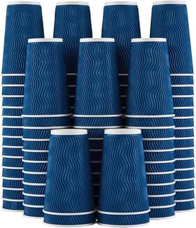 La-wl16oz-90-navy Lamosi 16 Oz Coffee Cups - 90 Pack Disposable Count Of 1 Navy