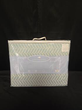 4fbcbk Lands Downunder Chevron Light Blue King Size Blanket 100% Cotton