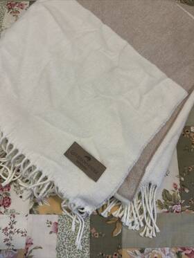 Lands Downunder 850004771334 Dune Sydney Herringbone Stripe Throw 51 Inch W X 67 L Italy Caramel