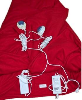 Lands End 038533757689 Perfect Fit Heatcomfort Cozy Heated Electric Blanket Red Queen Size