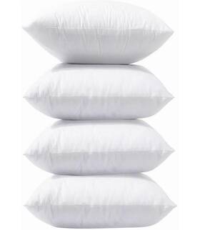 Thrwpllwinst4pk18x18 Lane Linen Wht 4 Pack 18x18 White Throw Pillow Inserts For Decorative Cove