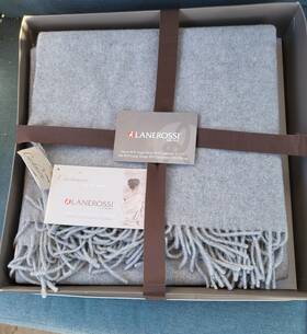 Lanerossi 301860091004 Medea Wool Cashmere Throw In Gift Box 51 X 70 Inch