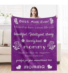 Lapogy 726084187641 Mothers Day Best Mom Ever Blanket Soft Throw 50x60 Christmas Birthday Etc