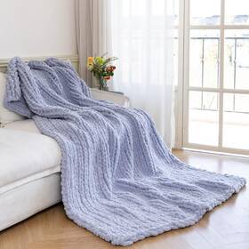 Lcb001 Larexius Chunky Knit Blanket - Luxury Soft Cozy Queen Size 50 60 Throw 100%