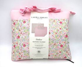 Laura Ashley 008889338788 Outdoor Packable Picnic Blanket Rowena Pink/floral