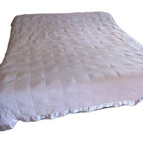 19238 Laura Ashley Pink King Blanket. Down Alternative Satin Trim On All 4 Sides.
