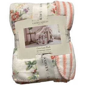 35842 Laura Ashley Coco Luxe Plush Reversible Throw Blanket 60in X 70in Pink 35842 Laura Ashley Coco Luxe Plush Reversible Throw Blanket 60in X 70in Pink