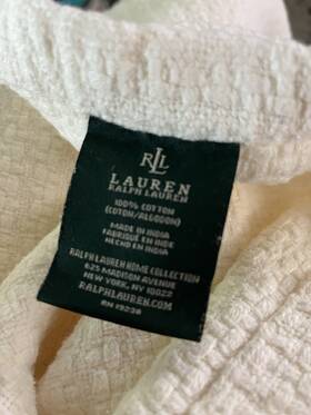 Lauren Ralph 025695890101 Cotton Blanket Cream Full/queen 85x89 Textured Excel