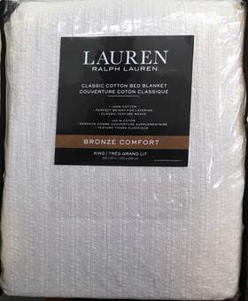 Lauren Ralph 025695890149 Classic Cotton Bronze Comfort Weave Blanket King
