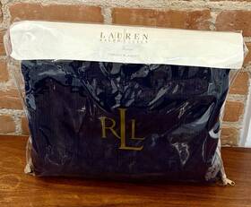 Lauren Ralph 028828071521 Cable Knit Throw Blanket Suite Navy Blue Wool 54 Inch X 72 New