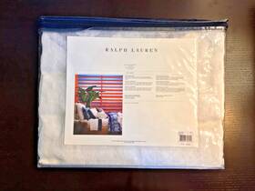 Lauren Ralph 650740023001 Home St. Jean Harlan 100% Linen Throw Blanket Classic White
