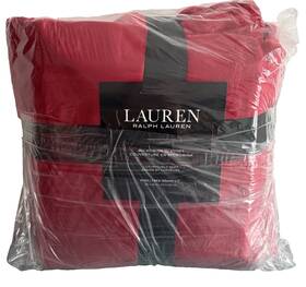 Lauren Ralph 750105195926 Red Micromink Soft Plush King Blanket 108 Inch X 90 New