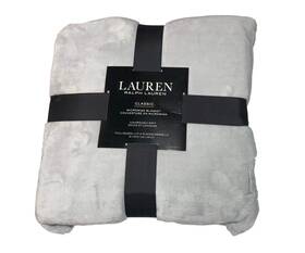 Lauren Ralph 767325155302 Classic Light Grey Blanket All Season Luxury Queen Size 90 Inch X