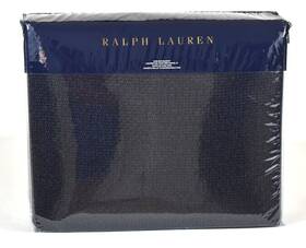 Lauren Ralph 886087339147 Home Annalina Durant King Bed Blanket Navy Blue Woven Cotton New
