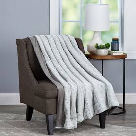 301231rrt Lavish Home Xl Faux Rabbit Fur Throw Soft Plush Couch Chair Blanket 70 X 60 Inches