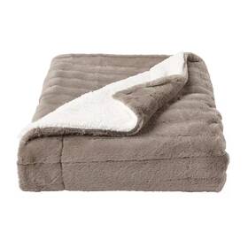 Lavish Home 445006832843 Oversized Faux Fur Light Coffee Hypoallergenic Throw Blanket