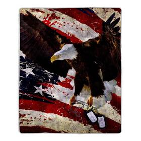 552529pez Lavish Home Sherpa Fleece Throw Blanket American Flag Eagle Lightweight Bed Or Couch