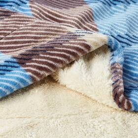 66-throw022 Lavish Home Xl Long Sherpa Fleece Super Soft Fuzzy Blanket Throw Plaid Blue Browns 60 X 70