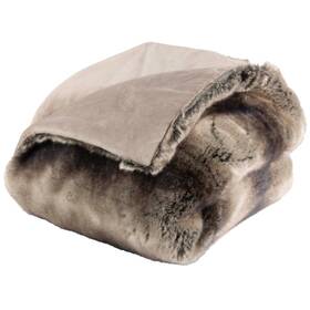 66-throw056 Lavish Home Plush Faux Fur Throw Blanket 60 Inch X 70 Twin Soft Gray/brown