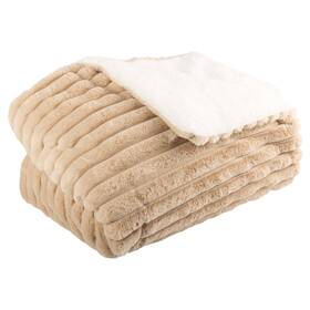 66-throw057-t Lavish Home Faux Fur Throw Blanket 60x70in Twin Soft Plush Warm Sherpa Taupe
