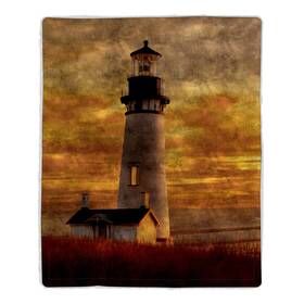 777327odg Lavish Home Sherpa Fleece Throw Blanket- Lighthouse Lightweight Bed Or Couch Soft Snuggly