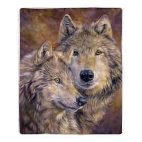 990643pix Lavish Home Sherpa Fleece Throw Blanket Wolf Lightweight Bed Or Couch Soft Snuggly