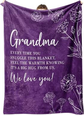 Gtg131 Ldbc Grandma Blanket 50x60 Purple Flannel Throw Gift From Grandkids Birthday Holiday