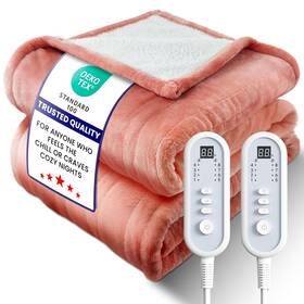Hb10090d4 Leerun Electric Heated Blanket King Ultra Cozy Premium Flannel And Sherpa Even He