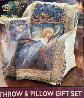 Lena Liu 725734326638 Angel Of Wishes Woven Throw Blanket And Pillow Set Vtg 2003