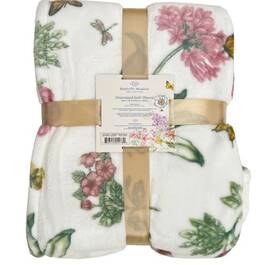Lenox 756440042789 Butterfly Meadow Bloom Pink Oversized Throw 60 Inch X 70 New With Tags