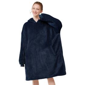 Letsfunny 696629495817 Blanket Hoodie Oversized Wearable Sherpa Regular Oversize Blue