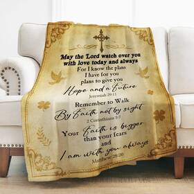 0123-z-s Levens Christian Blanket Gifts For Women 50 Inch X60 Catholic Blessed Bible Quote Verse