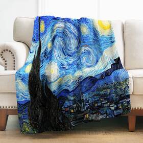 Levens 702103384147 Van Gogh The Starry Night Throw Blanket Abstract Theme Decor For Couc