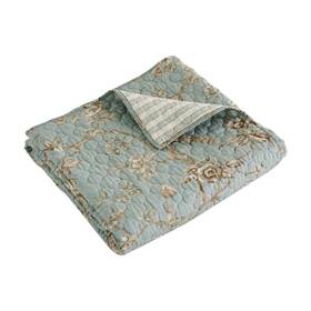 L18800bthw Levtex Home Lyon Teal Brown Cream Floral Toile Quilted Cotton Throw Blanket L18800bthw Levtex Home Lyon Teal Brown Cream Floral Toile Quilted Cotton Throw Blanket