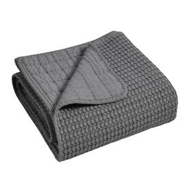 L20635qt Levtex Home Mills Waffle - Throw Charcoal Cotton Size 50 X 60 Inch