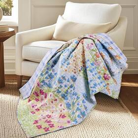 Levtex Home L64530qt Blooming Hillside Throw 50x60in - Floral Pink Green Ivory Blu