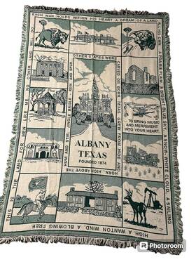 Rn91187 Liberty Logos Llc. Albany Texas Courthouse Throw Blanket Tapestry 100% Cotton 47x72 Usa