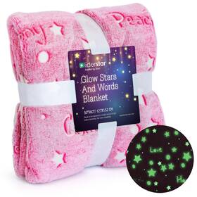 8t-07c0-mv3f Liderstar Glow In The Dark Throw Blanket Super Soft Fuzzy Plush Fleece Decorated With