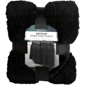 1796192 Life Comfort Artisan Mixed Yarn Throw 60 Inch X 70 Luxury Black Machine Washable