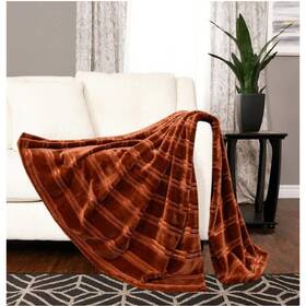Life Comfort 778267210288 Luxe Velvet Throw 60x70in Orange New