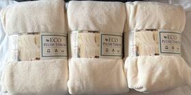 Life Comfort 778267220492 Lot Of 3 Eco Plush Throw Cream Ultimate Softness 60x70 New
