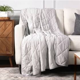 Life Comfort 778267252424 Cooling Throw Blanket - Reversible 60 X 70 Grey