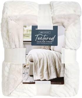 Life Comfort 778267261105 Decorative Premium Mixed Yarn Throw Blanket - 60 Inch X70 In Cream