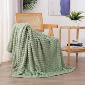 Linecooo 313057016093 Sage Green Fleece Throw Blanket 50 Inch 60 For Couch Sofa Bed Super Soft Cozy Plush