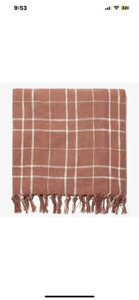 Lko-ho-003 Little Korboose 100% Cotton Woven Throw Blanket 50 Inch X 60 In Rust Color
