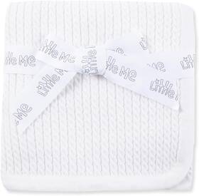 Ll701728n Little Me Baby Unisex White Cable Knit Swaddling One Size
