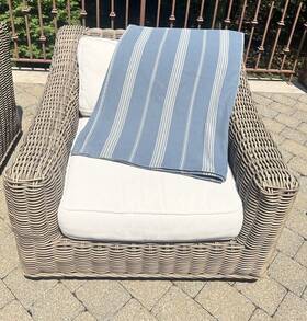 544823 Ll Bean Blanket Organic Cotton Portugal Farmhouse Coastal Striped 90 Inch X90 229cm