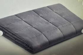 Br51n-0928 Lnm Deluxe 12lb Quilted Weighted Blanket Bedding Open Box Twin Grey